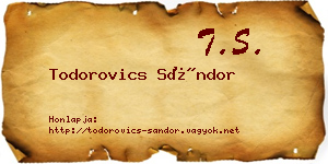 Todorovics Sándor névjegykártya