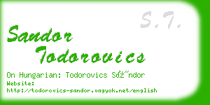 sandor todorovics business card